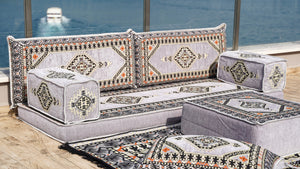 8'' Thickness Sofa Set, Gray Window Seat, Bench Cushion, Floor Couch, Reading Sofa, Meditation Yoga Sofa