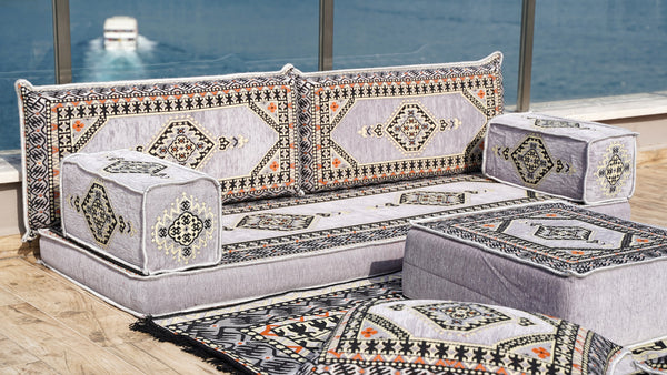 8'' Thickness Sofa Set, Gray Window Seat, Bench Cushion, Floor Couch, Reading Sofa, Meditation Yoga Sofa