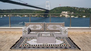 8'' Thickness Sofa Set, Gray Window Seat, Bench Cushion, Floor Couch, Reading Sofa, Meditation Yoga Sofa