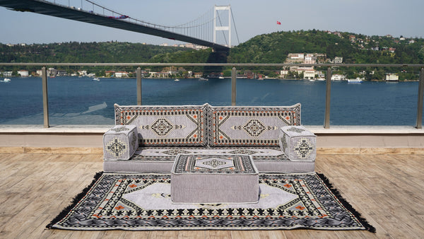 8'' Thickness Sofa Set, Gray Window Seat, Bench Cushion, Floor Couch, Reading Sofa, Meditation Yoga Sofa