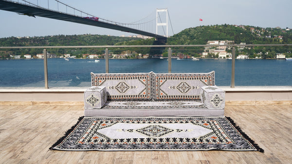 8'' Thickness Sofa Set, Gray Window Seat, Bench Cushion, Floor Couch, Reading Sofa, Meditation Yoga Sofa