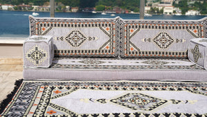 8'' Thickness Sofa Set, Gray Window Seat, Bench Cushion, Floor Couch, Reading Sofa, Meditation Yoga Sofa