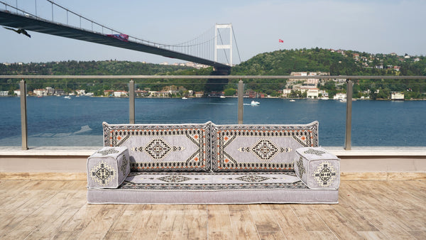 8'' Thickness Sofa Set, Gray Window Seat, Bench Cushion, Floor Couch, Reading Sofa, Meditation Yoga Sofa