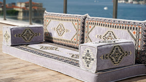 8'' Thickness Sofa Set, Gray Window Seat, Bench Cushion, Floor Couch, Reading Sofa, Meditation Yoga Sofa