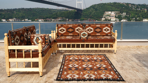 Red Corner Sofa Seating Set, Patio Benches, Arabic Floor Cushions, Wooden Bench Sofa Sets, Outdoor Furniture, Moroccan Bench Cushion, Yemeni Majlis