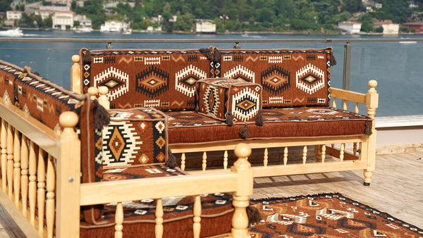 Red Corner Sofa Seating Set, Patio Benches, Arabic Floor Cushions, Wooden Bench Sofa Sets, Outdoor Furniture, Moroccan Bench Cushion, Yemeni Majlis