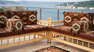 Red Corner Sofa Seating Set, Patio Benches, Arabic Floor Cushions, Wooden Bench Sofa Sets, Outdoor Furniture, Moroccan Bench Cushion, Yemeni Majlis