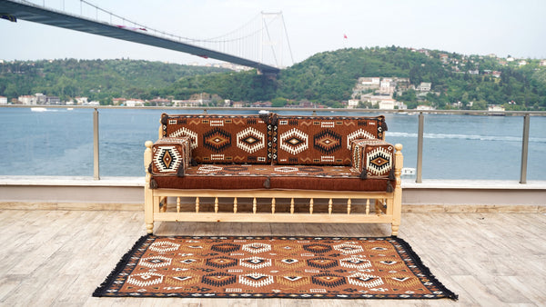 Red Corner Sofa Seating Set, Patio Benches, Arabic Floor Cushions, Wooden Bench Sofa Sets, Outdoor Furniture, Moroccan Bench Cushion, Yemeni Majlis