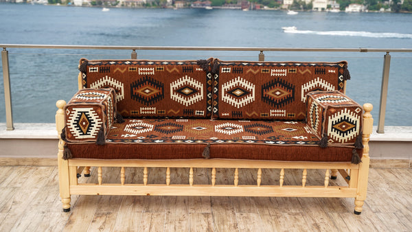 Red Corner Sofa Seating Set, Patio Benches, Arabic Floor Cushions, Wooden Bench Sofa Sets, Outdoor Furniture, Moroccan Bench Cushion, Yemeni Majlis