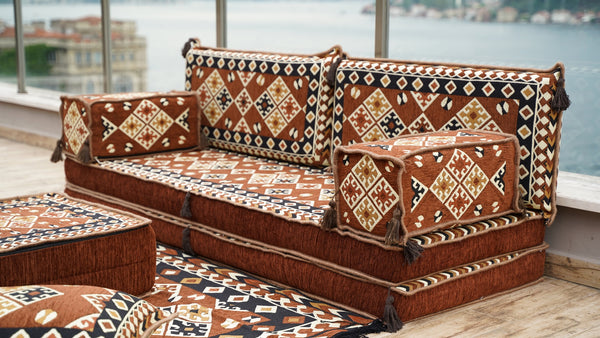Brown Urgup Mystic pattern single Arabic floor sofa set, photo 11 of 16