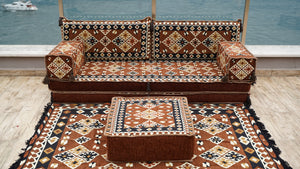 Brown Urgup Mystic pattern single Arabic floor sofa set, photo 13 of 16