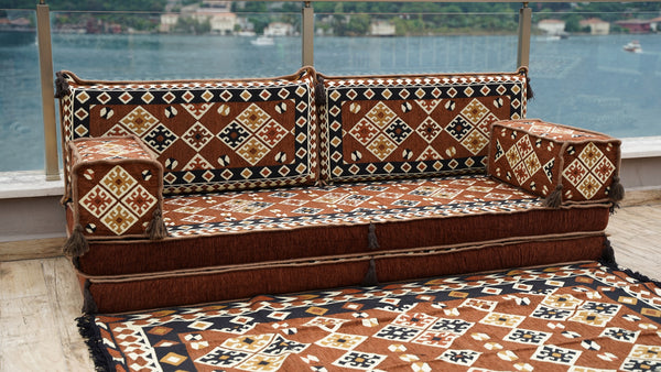 Brown Urgup Mystic pattern single Arabic floor sofa set, photo 15 of 16