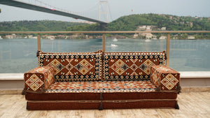 Brown Urgup Mystic pattern single Arabic floor sofa set, photo 16 of 16