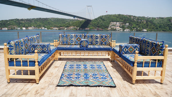 Single Pine Tree Wooden Bench, Outdoor Furniture, Wooden Bench Sofa Sets, Patio Benches, Floor Cushions, Moroccan Bench Cushion