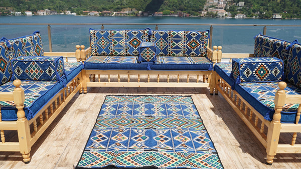 Single Pine Tree Wooden Bench, Outdoor Furniture, Wooden Bench Sofa Sets, Patio Benches, Floor Cushions, Moroccan Bench Cushion