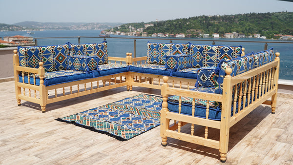 Single Pine Tree Wooden Bench, Outdoor Furniture, Wooden Bench Sofa Sets, Patio Benches, Floor Cushions, Moroccan Bench Cushion