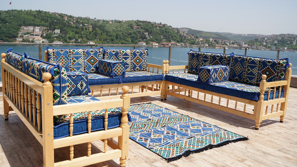 Single Pine Tree Wooden Bench, Outdoor Furniture, Wooden Bench Sofa Sets, Patio Benches, Floor Cushions, Moroccan Bench Cushion