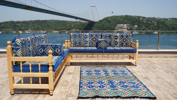 Single Pine Tree Wooden Bench, Outdoor Furniture, Wooden Bench Sofa Sets, Patio Benches, Floor Cushions, Moroccan Bench Cushion