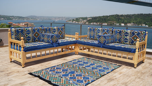 Single Pine Tree Wooden Bench, Outdoor Furniture, Wooden Bench Sofa Sets, Patio Benches, Floor Cushions, Moroccan Bench Cushion