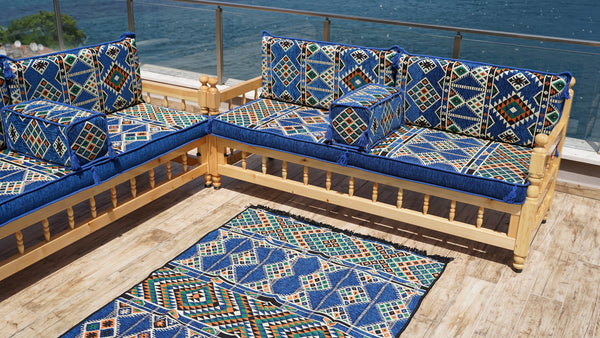 Single Pine Tree Wooden Bench, Outdoor Furniture, Wooden Bench Sofa Sets, Patio Benches, Floor Cushions, Moroccan Bench Cushion