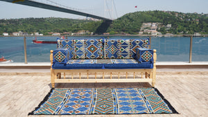 Single Pine Tree Wooden Bench, Outdoor Furniture, Wooden Bench Sofa Sets, Patio Benches, Floor Cushions, Moroccan Bench Cushion