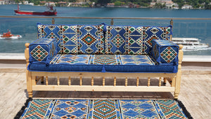 Single Pine Tree Wooden Bench, Outdoor Furniture, Wooden Bench Sofa Sets, Patio Benches, Floor Cushions, Moroccan Bench Cushion