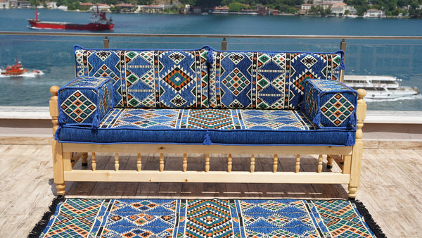 Single Pine Tree Wooden Bench, Outdoor Furniture, Wooden Bench Sofa Sets, Patio Benches, Floor Cushions, Moroccan Bench Cushion