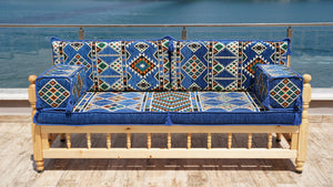 Single Pine Tree Wooden Bench, Outdoor Furniture, Wooden Bench Sofa Sets, Patio Benches, Floor Cushions, Moroccan Bench Cushion