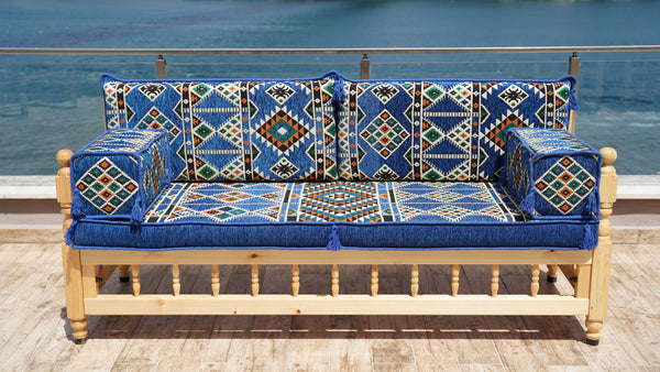 Single Pine Tree Wooden Bench, Outdoor Furniture, Wooden Bench Sofa Sets, Patio Benches, Floor Cushions, Moroccan Bench Cushion