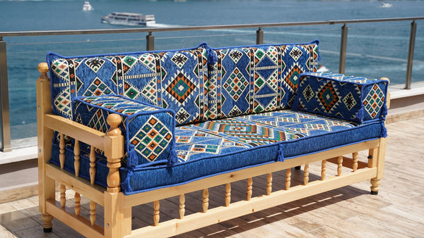 Single Pine Tree Wooden Bench, Outdoor Furniture, Wooden Bench Sofa Sets, Patio Benches, Floor Cushions, Moroccan Bench Cushion