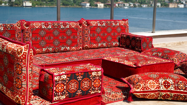 8'' Thickness L Sofa Set, Arabic Majlis, Sectional Sofas, Moroccan Livingroom Home Decor