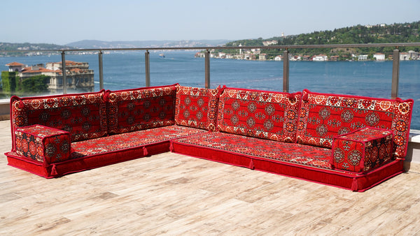 8'' Thickness L Sofa Set, Arabic Majlis, Sectional Sofas, Moroccan Livingroom Home Decor