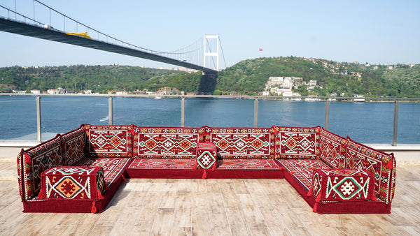 8'' Thickness U Sofa Set, Arabic Sofa, Moroccan Sofa, Arabic Jalsa