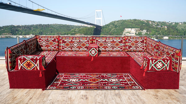 8'' Thickness U Sofa Set, Arabic Sofa, Moroccan Sofa, Arabic Jalsa