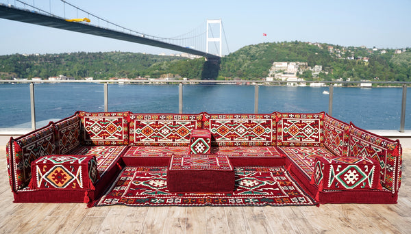 8'' Thickness U Sofa Set, Arabic Sofa, Moroccan Sofa, Arabic Jalsa