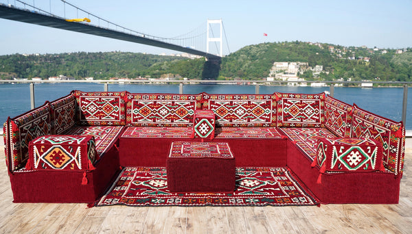 8'' Thickness U Sofa Set, Arabic Sofa, Moroccan Sofa, Arabic Jalsa