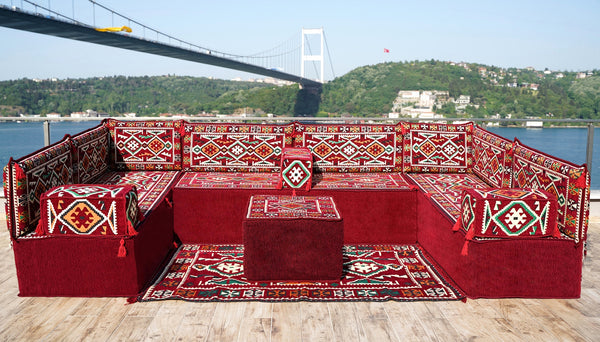 8'' Thickness U Sofa Set, Arabic Sofa, Moroccan Sofa, Arabic Jalsa