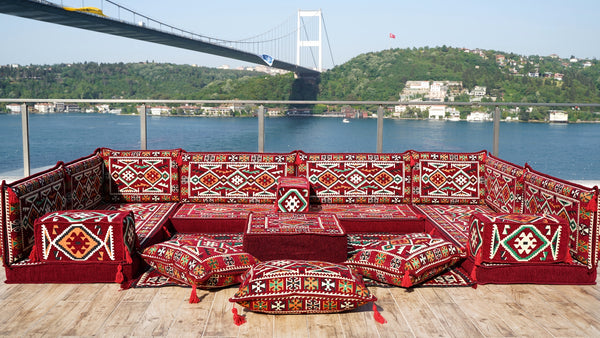 8'' Thickness U Sofa Set, Arabic Sofa, Moroccan Sofa, Arabic Jalsa