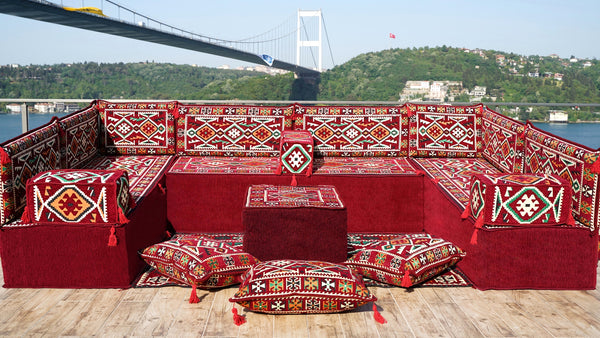 8'' Thickness U Sofa Set, Arabic Sofa, Moroccan Sofa, Arabic Jalsa
