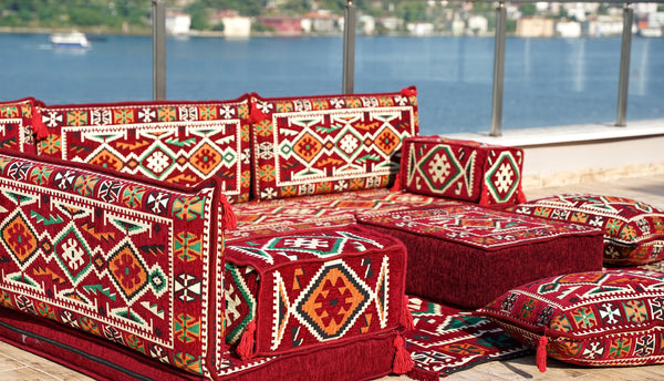 8'' Thickness L Sofa Set, Corner Floor Cushions, Moroccan Home Decor, Oriental Sofa Covers