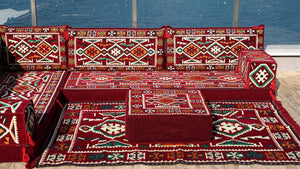 8'' Thickness L Sofa Set, Corner Floor Cushions, Moroccan Home Decor, Oriental Sofa Covers