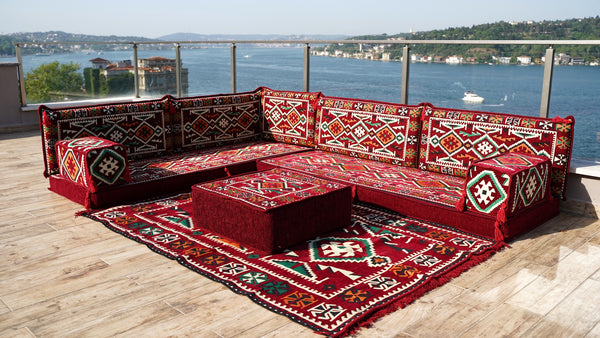 8'' Thickness L Sofa Set, Corner Floor Cushions, Moroccan Home Decor, Oriental Sofa Covers