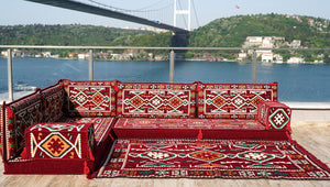 8'' Thickness L Sofa Set, Corner Floor Cushions, Moroccan Home Decor, Oriental Sofa Covers