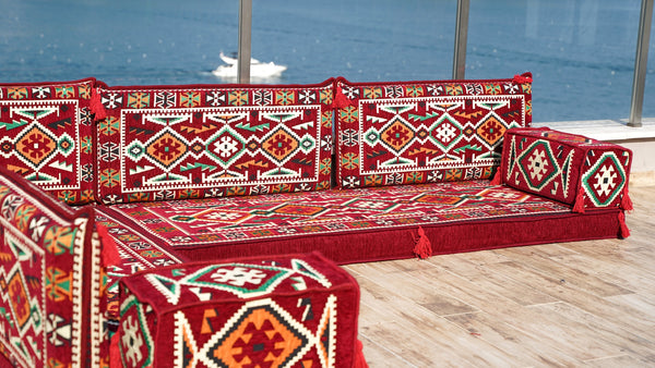 8'' Thickness L Sofa Set, Corner Floor Cushions, Moroccan Home Decor, Oriental Sofa Covers