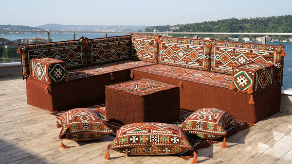 8'' Thickness L Sofa Set, Floor Seating Set, Pallet Cushion Set, Modular Design Floor Cushion