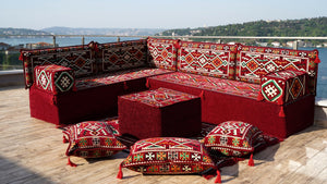 8'' Thickness L Sofa Set, Corner Floor Cushions, Moroccan Home Decor, Oriental Sofa Covers