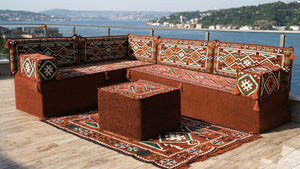 8'' Thickness L Sofa Set, Floor Seating Set, Pallet Cushion Set, Modular Design Floor Cushion