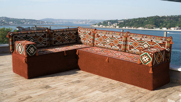 8'' Thickness L Sofa Set, Floor Seating Set, Pallet Cushion Set, Modular Design Floor Cushion