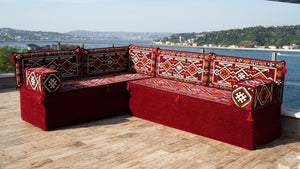 8'' Thickness L Sofa Set, Corner Floor Cushions, Moroccan Home Decor, Oriental Sofa Covers