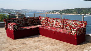 8'' Thickness L Sofa Set, Corner Floor Cushions, Moroccan Home Decor, Oriental Sofa Covers